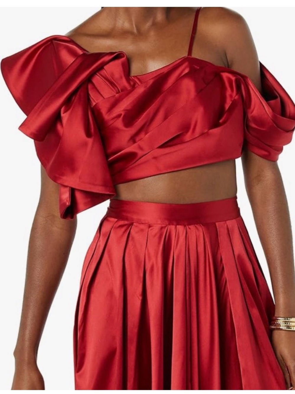 Making The Cut - Satin Ruffle Crop Top